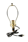 Brass-plated lamp harp with push-thru socket, adjustable cork adapter, and six-foot cord, designed for easy electric light conversions; part of Lamps & Lighting, Parts and Accessories, and Best Sellers collections.