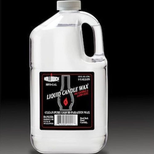 Clear plastic one-gallon jug of liquid candle wax fuel with black label featuring red flame icon, ideal for Lamps & Lighting, Parts and Accessories, Lamp and Lantern Fuel, Best Sellers, and Promo Eligible collections.