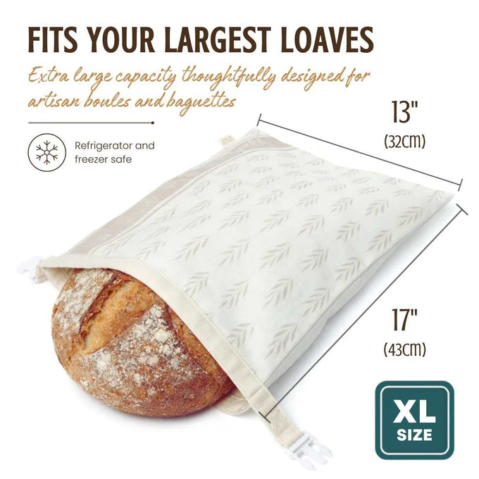 Reusable XL Beeswax Bread Bags - Set of 2