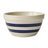 Handcrafted stoneware mixing bowl with classic blue stripes, durable and made in USA, ideal for baking, serving, and kitchen tasks in Kitchen & Food, Cookware, and USA Made collections.