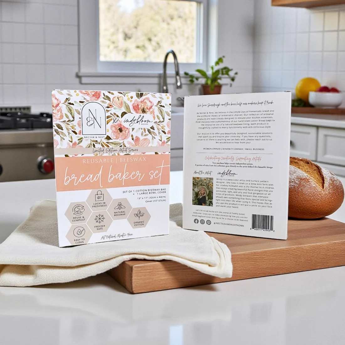 Bread Baker Storage Set – Beeswax Bag and Bowl Cover