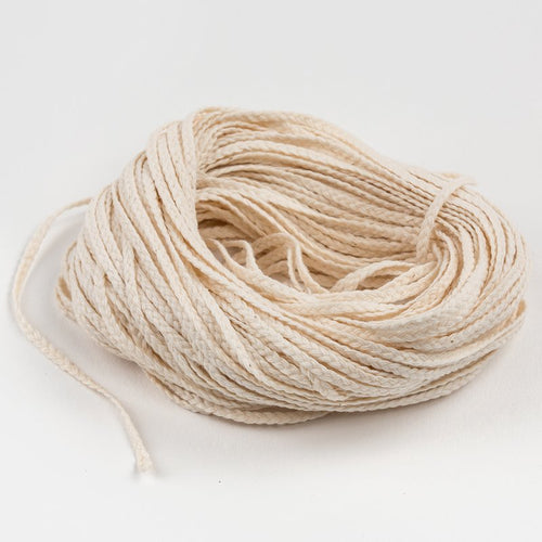 Natural flat-braid cotton wick bundle designed for candle crafting, ideal for use with pillar or taper candles, featured in Candlemaking Supplies, Lamps & Lighting, Best Sellers, and Promo Eligible collections.