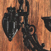 Cast iron wall bracket part with decorative scrollwork and large mounting plate, designed for Victorian-style oil lamps, handcrafted and suitable for Lamps & Lighting, Oil Lamps, Wall Lamps collections.