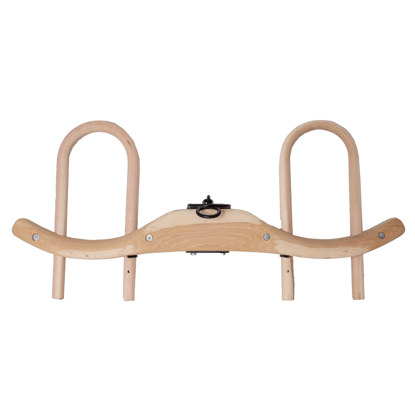 Handcrafted unfinished wood double yoke with metal fittings, designed for traditional plowing, featured in Farm, Garden & Tool, Farm Tools, Best Sellers, and Promo Eligible collections.