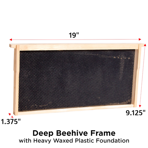 Handcrafted Amish made deep wood bee frame with heavy waxed plastic foundation, durable and compatible with 5, 8, and 10-frame hive boxes, ideal for beekeeping supplies in Farm, Garden & Tool and USA Made collections.
