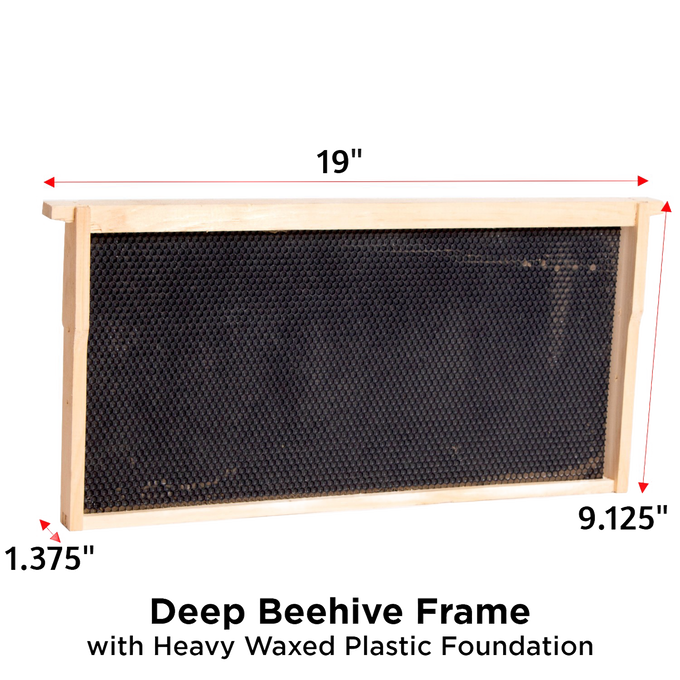 Handcrafted Amish made deep wood bee frame with heavy waxed plastic foundation, durable and compatible with 5, 8, and 10-frame hive boxes, ideal for beekeeping supplies in Farm, Garden & Tool and USA Made collections.
