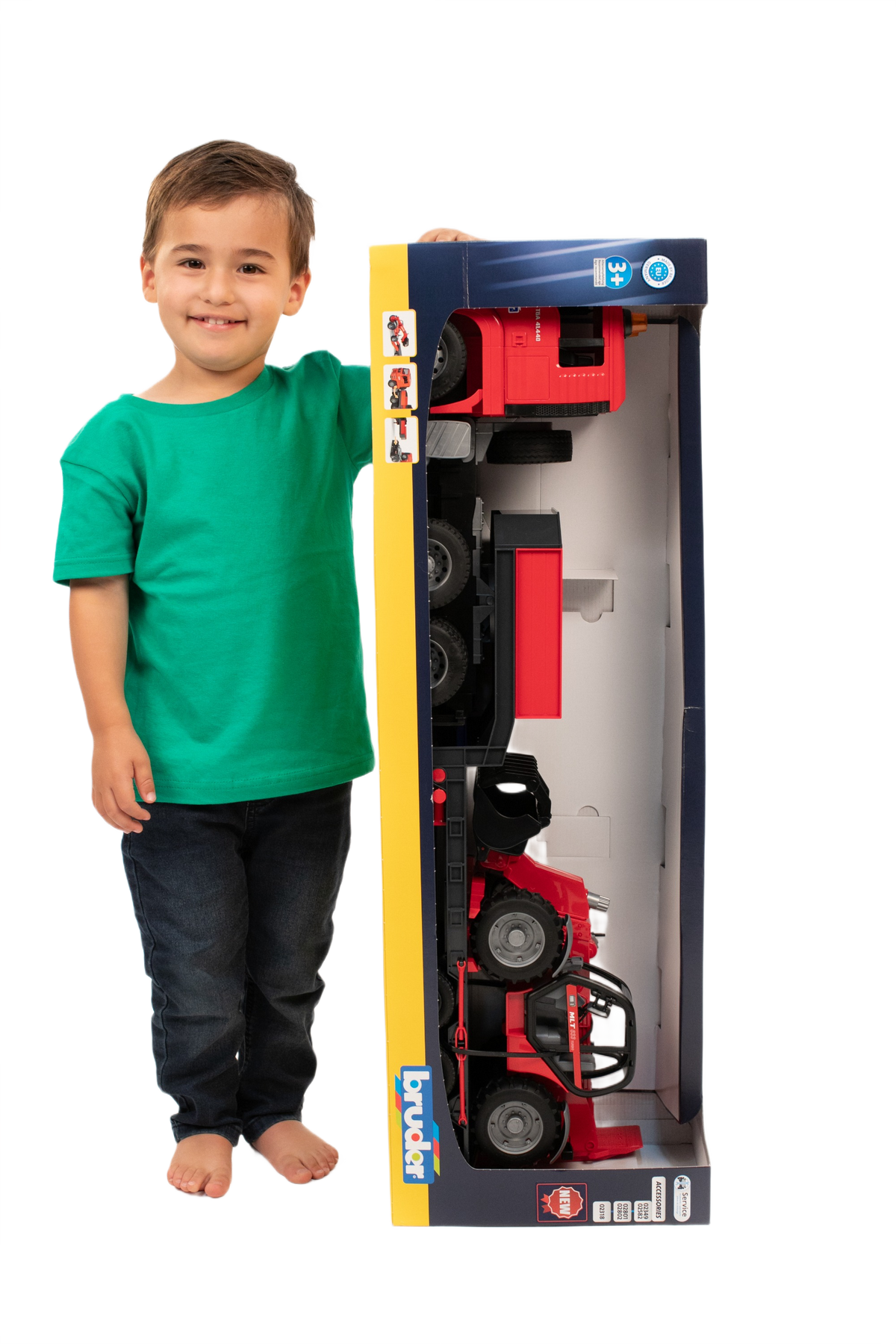 Bruder Toys MAN TGA Low Loader with Manitou Telehandler