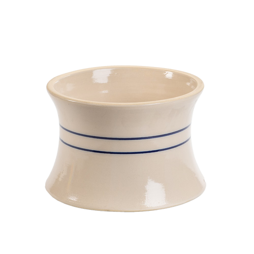Handmade stoneware vinegar crock with a classic blue stripe design, crafted in USA, perfect for Kitchen & Food, Storage and Serving, Best Sellers, Promo Eligible collections.