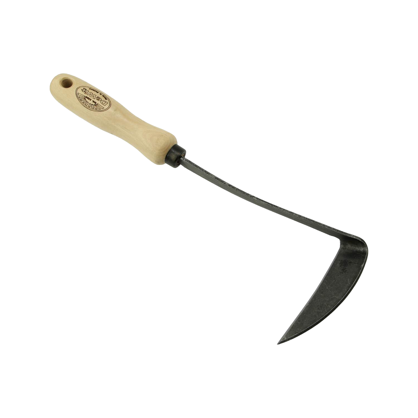 Handcrafted Japanese-style garden hoe with a sharp, curved metal blade and smooth wooden handle, designed for effective weed and grass removal in Farm, Garden & Tool, Garden Accessories, Best Sellers, Promo Eligible collections.