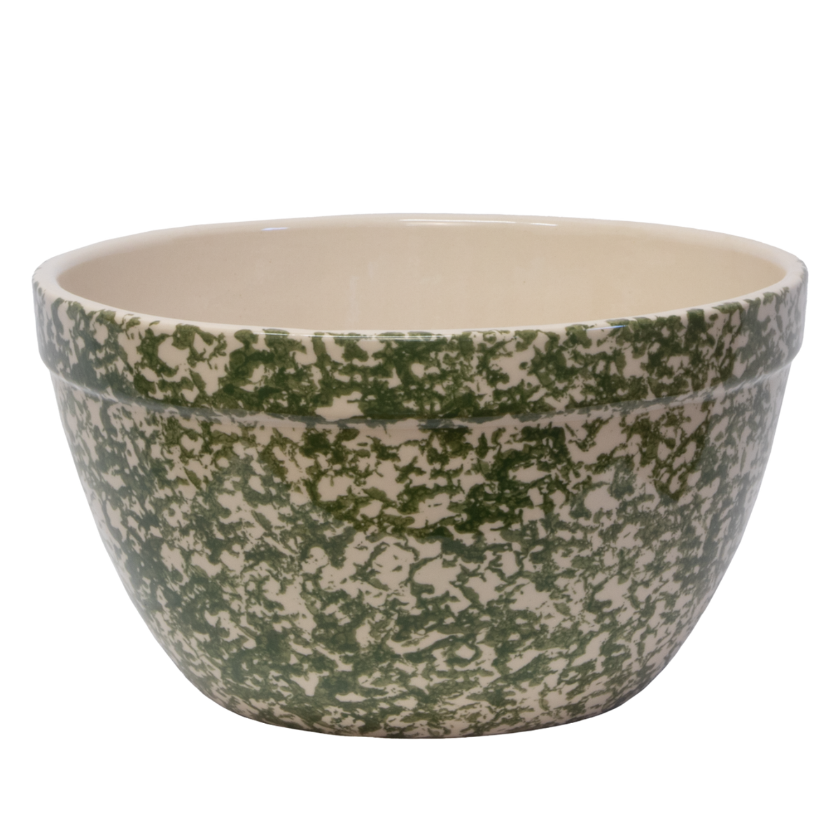 Stoneware Shoulder Bowl – Sponge Green