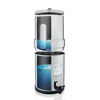 Stainless steel gravity water filter with two-chamber design and integrated ceramic filter element, featured in Farm, Garden & Tool, Camping, and Water Heating and Treatment collections.