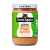 Glass jar of handcrafted creamy unsweetened non-GMO peanut butter made in USA, ideal for Kitchen & Food, Peanut Butter & Jellies, Gluten Free, Best Sellers, and Promo Eligible collections