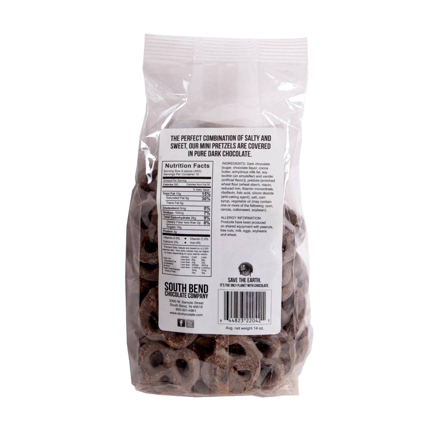 Clear resealable bag of handcrafted Amish made dark chocolate covered mini pretzels, made in USA, a tasty snack for Kitchen & Food, Snacks and Sweets, Candy, USA Made, Best Sellers, Promo Eligible collections.