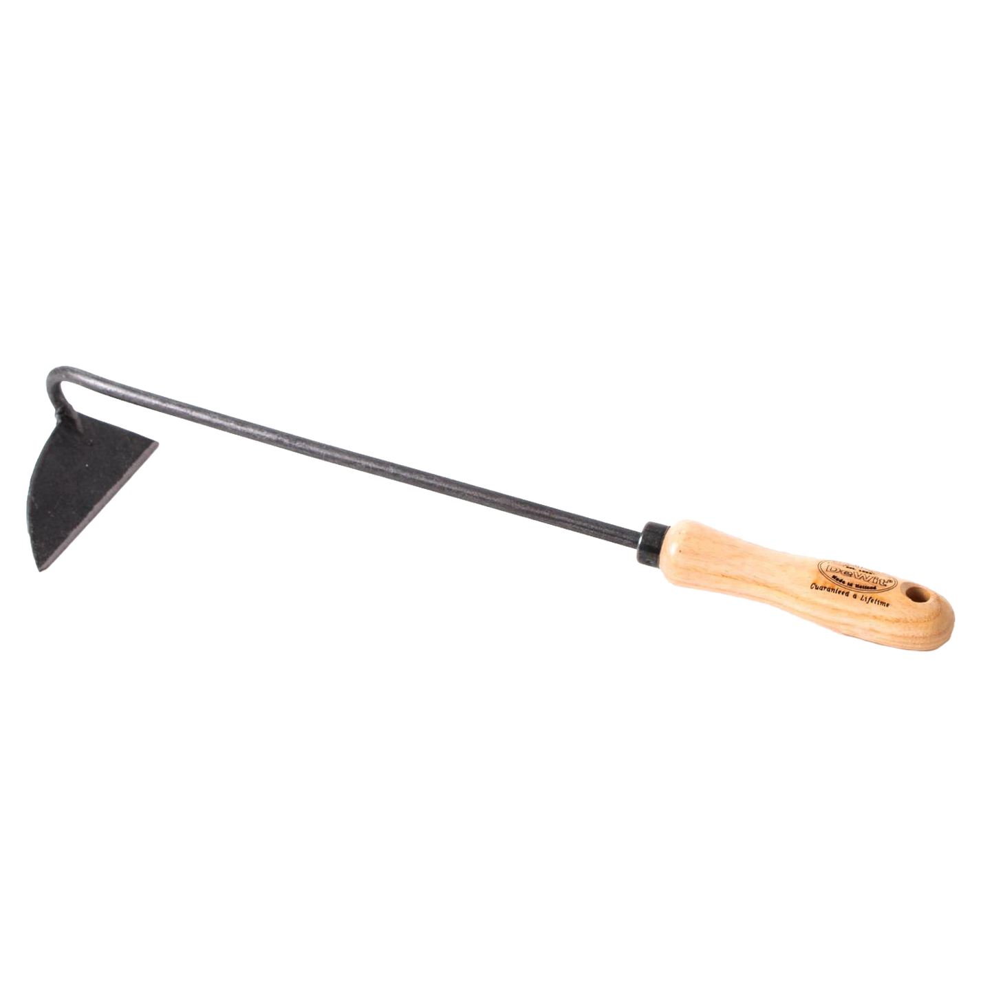 Handcrafted garden hoe with a forged steel blade and natural wood handle, designed for precise weed slicing beneath soil in Farm, Garden & Tool, Garden Accessories, Best Sellers, Promo Eligible collections.