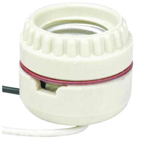 Handcrafted ceramic electric socket unit with wired connectors designed for easy lantern electric conversion, featured in Lamps & Lighting, Emergency Supplies, and Parts collections.