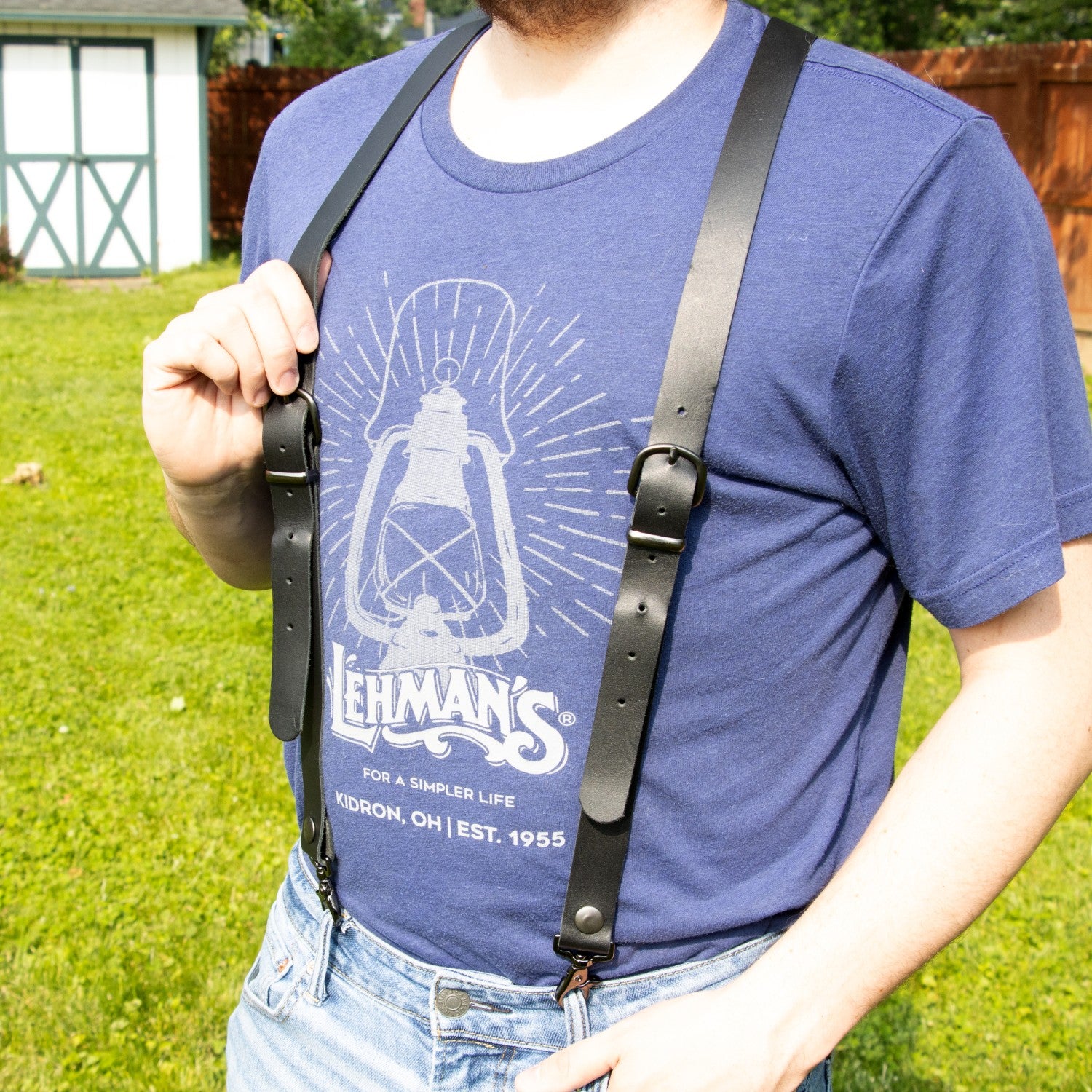 Amish-Made Leather Suspenders - Made in USA | Lehman's
