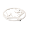 Round enamel trivet with antler-inspired design in off-white, featuring a chip-resistant finish, rubber feet for stability, and built-in hanger, ideal for Kitchen & Food, Dinnerware, Storage and Serving, Best Sellers, and Promo Eligible collections.