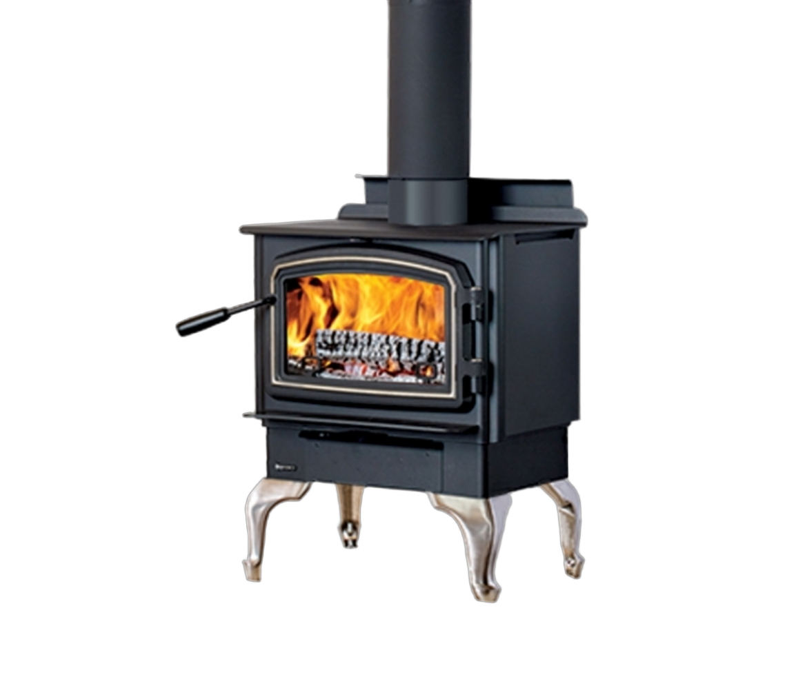 Regency Classic F1150 Small Wood Stove - Brushed Nickel Legs