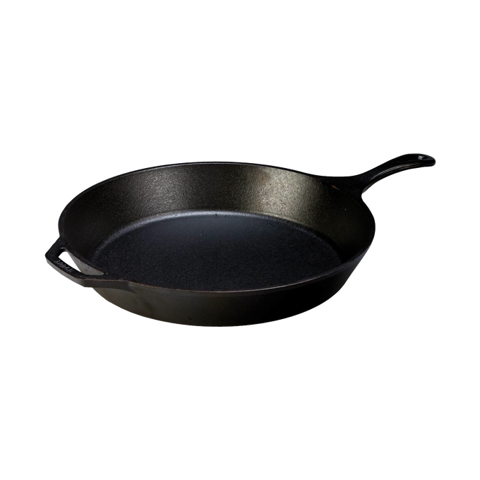 Classic black cast iron skillet with a durable pre-seasoned surface, designed for exceptional heat retention and lasting performance in Kitchen & Food, Cookware, Cast Iron, Best Sellers, and Promo Eligible collections.