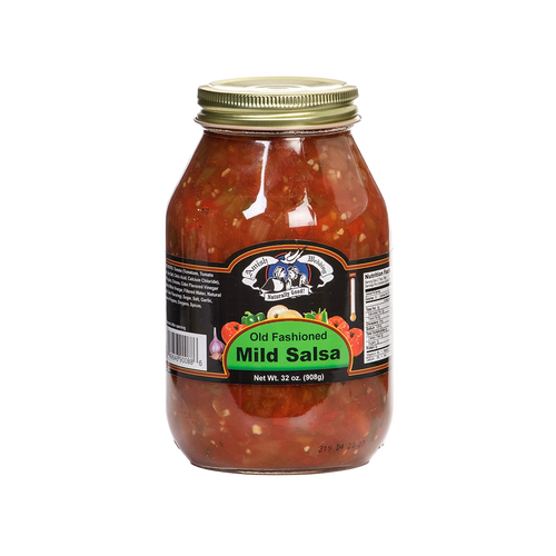 Jar of handcrafted Amish-made mild salsa with chunky texture and natural ingredients, perfect for snacks in Kitchen & Food, Pantry, USA Made, and Best Sellers collections.