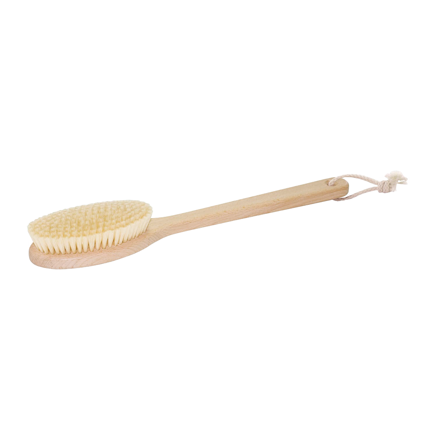 Oval bath brush featuring firm Tampico plant fiber bristles and a smooth oiled beechwood handle with hanging loop, handcrafted for invigorating exfoliation in Health & Wellness, Grooming and Personal Hygiene, Best Sellers, and Promo Eligible collections.