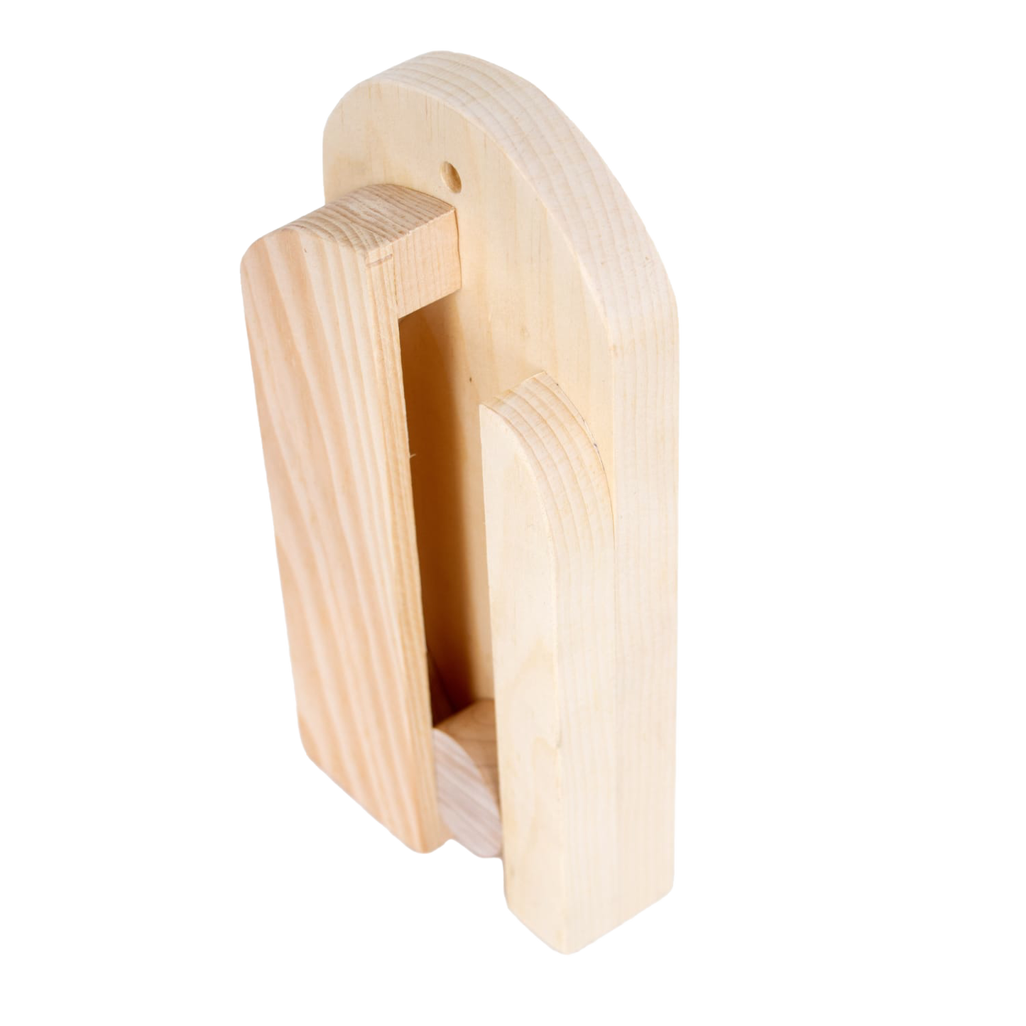 Handcrafted wooden wall broom holder made in the USA, featuring a simple, sturdy design for organized storage, ideal for Home & Decor, Cleaning Utensils, Household Helpers, Amish Made collections.