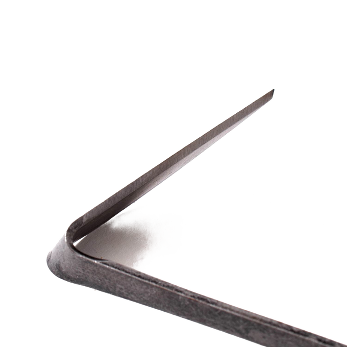 Close-up of a durable double-sided metal garden hoe blade with a sharp edge and angled design, ideal for removing weeds and grass, featured in Farm, Garden & Tool, Garden Accessories, Best Sellers, and Promo Eligible collections.