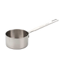 Heavy-duty stainless steel measuring pan with internal volume markings and a long handle, suitable for stovetop use and perfect for Kitchen & Food, Cookware, Baking Supplies, Food Prep, and Measuring collections.