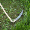 Handcrafted curved scythe blade featuring a distinctive pointed tip for efficient cutting through dense vegetation, ideal for Farm, Garden & Tool, Lawncare, and Best Sellers collections.