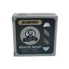 Small almond-scented shaving soap packaged in a box featuring avocado oil and vitamin E, handcrafted in USA, part of Health & Wellness, Grooming and Personal Hygiene, Soaps and Soapmaking, USA Made, Best Sellers, and Promo Eligible collections.