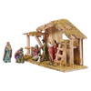 Tabletop Nativity with Moss-Covered Stable - Set of 9