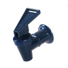 Dark blue durable plastic spigot with lever handle, designed as a replacement part for drink dispensers in Kitchen & Food and Storage and Serving collections, USA Made.