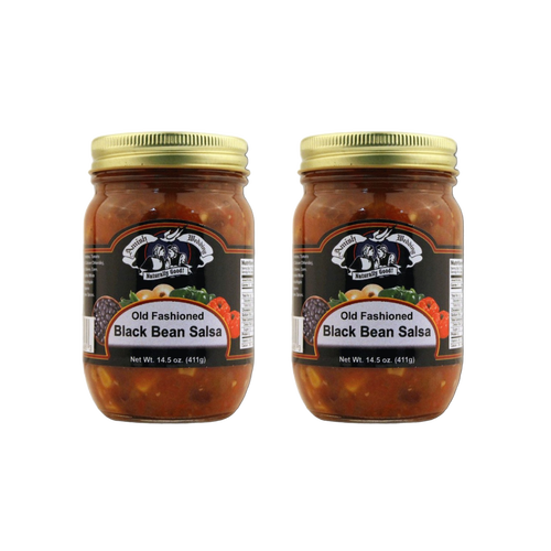 Two 14.5-ounce jars of handcrafted Old Fashioned black bean salsa with thick, chunky texture, made in USA, great for Kitchen & Food, Snacks and Sweets, Pantry, Best Sellers, and Promo Eligible collections.