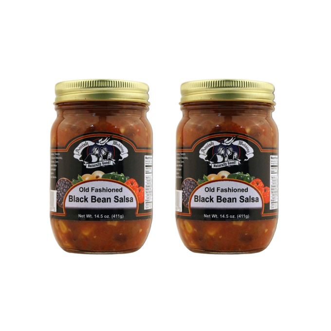 Two 14.5-ounce jars of handcrafted Old Fashioned black bean salsa with thick, chunky texture, made in USA, great for Kitchen & Food, Snacks and Sweets, Pantry, Best Sellers, and Promo Eligible collections.