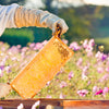 Handcrafted medium wooden bee frame with wired natural beeswax foundation, Amish made in the USA, ideal for beekeeping supplies and farm, garden & tool collections.