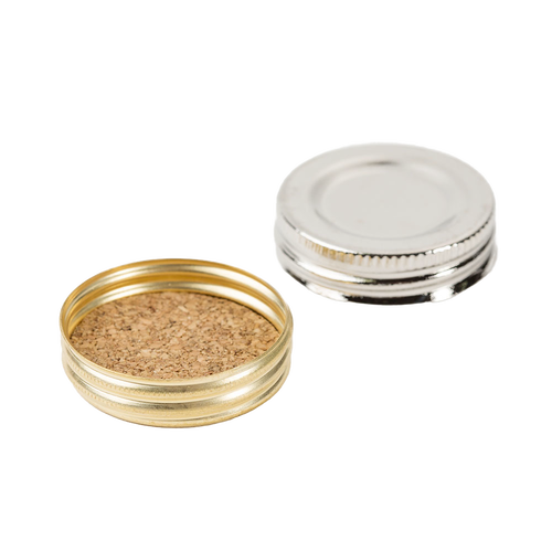 Metal oil lamp caps with screw threads and cork liner, designed for use with glass fonts, featured in Lamps & Lighting, Parts and Accessories, Lamp Burners and Collars, Best Sellers, Promo Eligible collections.