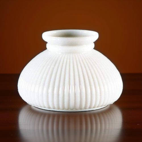 7" Opal Ribbed Oil Lamp Shade