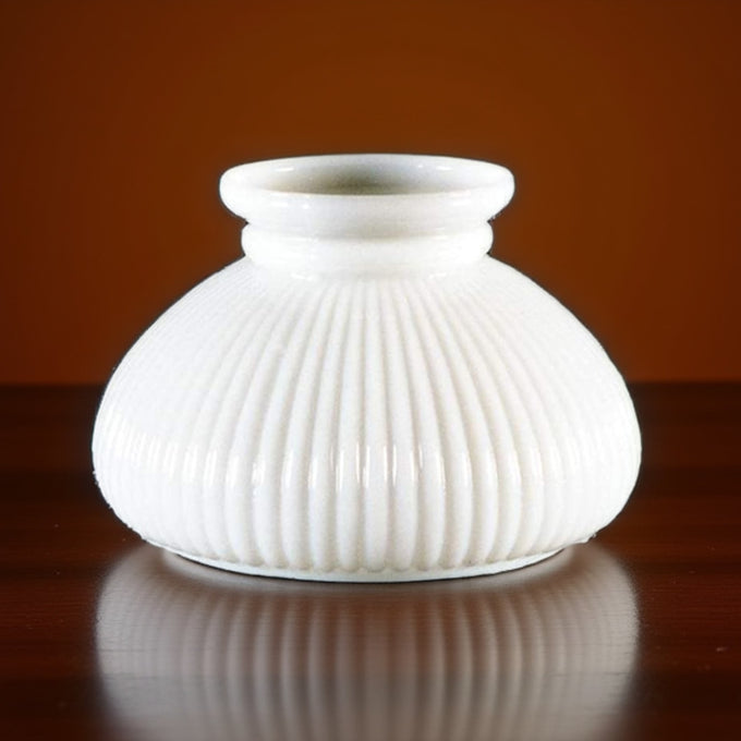 7" Opal Ribbed Oil Lamp Shade
