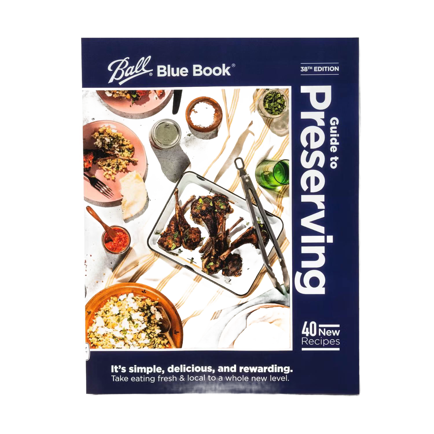 Guide to preserving book with vivid food photography on cover, featuring cooked dishes and ingredients; a useful resource for Kitchen & Food, Food Preservation, and Canning collections.