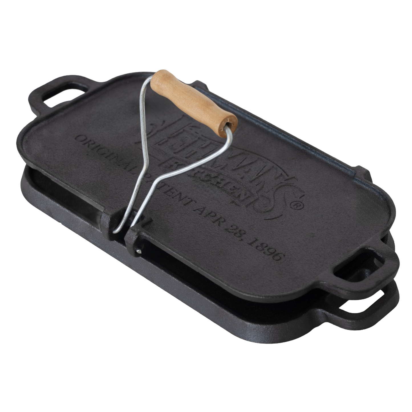Lehman's Kitchen Compact Cast Iron Flip Griddle & Sandwich Press