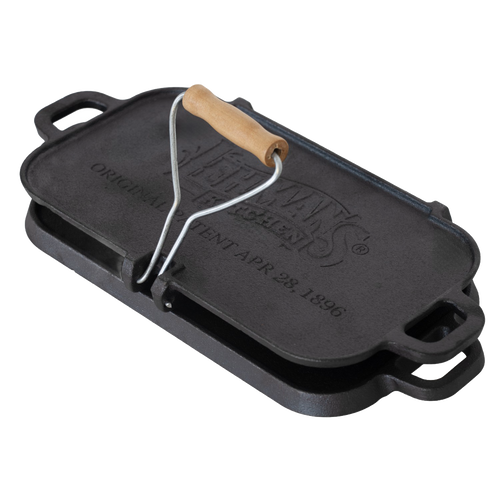 Lehman's Kitchen Compact Cast Iron Flip Griddle & Sandwich Press