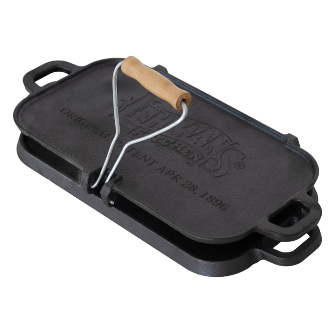 Lehman's Kitchen Compact Cast Iron Flip Griddle & Sandwich Press