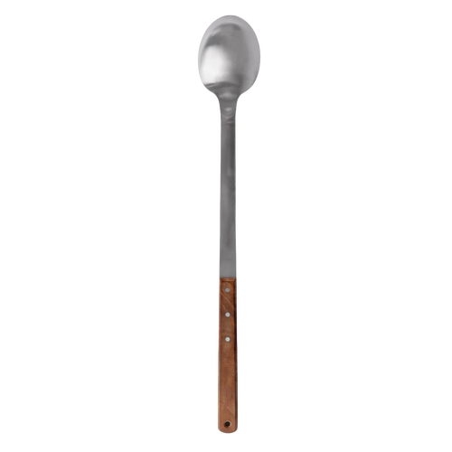 Long serving spoon with durable stainless steel bowl and walnut handle, designed for easy portioning at campfire meals in Farm, Garden & Tool, Kitchen & Food, Camping, Storage and Serving, Best Sellers, and Promo Eligible collections.