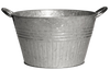 Rustic galvanized planter tub with sturdy metal handles, featuring a vintage design ideal for growing vegetables and flowers, perfect for Farm, Garden & Tool and Garden Accessories collections.