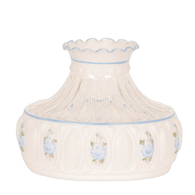 Aladdin Blue Rose Glass Oil Lamp Shade