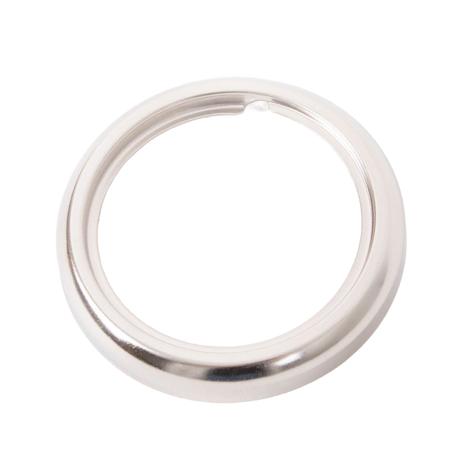 Nickel-plated new blade style burner collar with thread ring, 2-5/8 inch outer diameter, compatible with most glass lamp fonts, featured in Lamps & Lighting, Parts and Accessories, Lamp Burners and Collars, Best Sellers, and Promo Eligible collections.