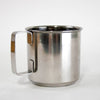 Single stainless steel cup with seamless construction and a sturdy handle, suitable for camping, kitchen use, and outdoor activities in Farm, Garden & Tool and Dinnerware collections.