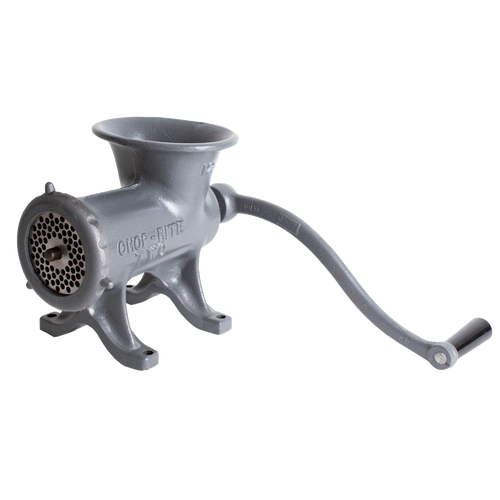 Gray cast iron hand-crank bolt-down meat grinder with tough Xylon coating, designed for frequent use in Kitchen & Food, Specialty Equipment, Butchering Supplies, USA Made, and Best Sellers collections.