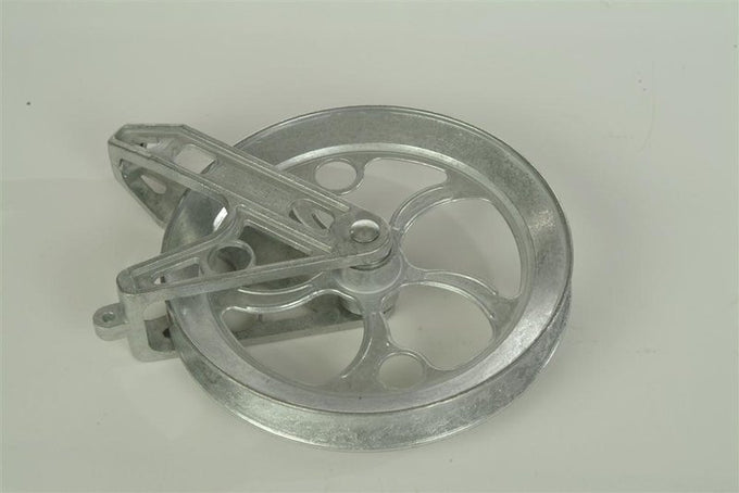 Durable rustproof zinc clothesline pulley with cadmium-plated ball bearings, handcrafted for long-lasting use, ideal for Home & Decor, Laundry Supplies, Clothesline Accessories, and Best Sellers collections.
