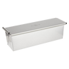Handcrafted heavy-duty aluminized steel bread loaf pan with lid, designed for even heat conduction and ideal for Kitchen & Food, Baking Supplies, Cookware, and Bread Making collections.